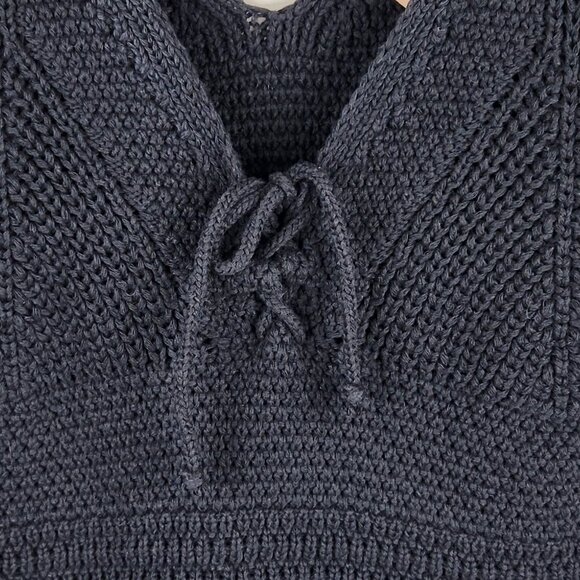 Anthropologie Pilcro Black Cropped V-Neck Sweater Tank sz XSP - Picture 5 of 10